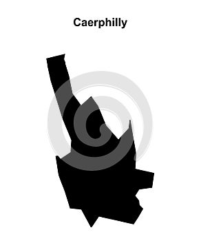 Caerphilly outline map