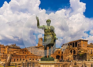 Caesar Augustus statue first emperor Roman Forum Rome Lazio Italy landmark photo