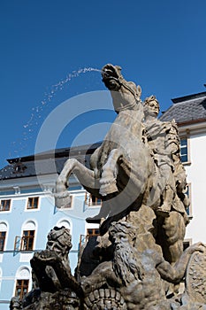 Caesar`s fountain  Caeasarova fontana , Upper Square  Horni namesti , Olomouc, Czech Republic / Czechia photo