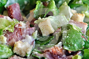 Caesar salad lettuce and bacon