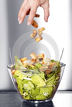 Caesar salad movement preparation