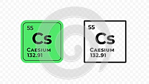 Caesium, chemical element of the periodic table vector