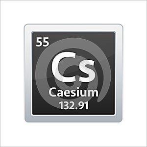 Caesium symbol. Chemical element of the periodic table. Vector stock illustration.