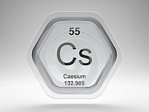 Caesium symbol hexagon frame