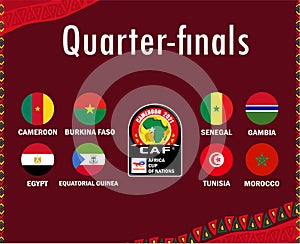 Design Can Cameroon 2021 Symbol Quarter-Finals Flags Symbol Countries