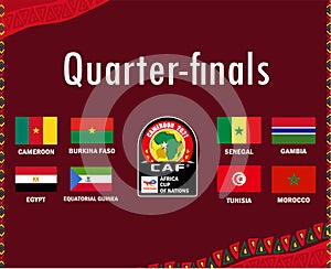 Design Can Cameroon 2021 Symbol Quarter-Finals Flags Countries