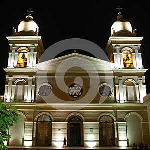 Cafayate Cathedral by night photo