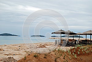 Cafe on the adriatic beach