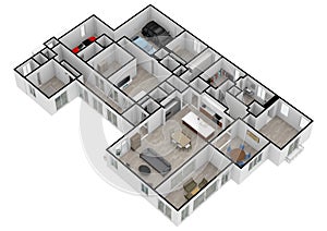 Cafe bar restaurant floor plan top view. Cafe interior with coffee.