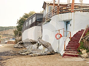 cafe on the beach , the village of Scaletta