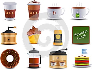 Cafe and bistro icons