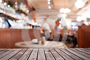 cafe with bokeh light background