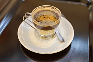 Cafe bombon is a mix of espresso and condensed milk, popular in Spain