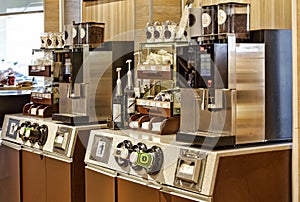 Cafe, cafeteria, service, coffee, machine, restaurant, shop, bar, business, drink, espresso, maker, prepare, Service Concept