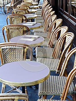 Cafe chairs, Champs-Elysees, Paris photo