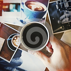 Cafe Coffee Break Americano Espresso Photography Concept photo