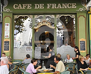 Cafe de France, Isle-sur-Sorgue in France