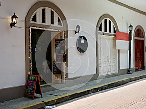 Cafe Entrance in Casco Viejo, Panama photo