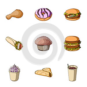 Cafe, fast, picnic and other web icon in cartoon style.Leg, chicken, meat, icons in set collection.