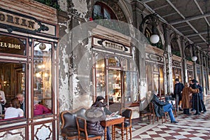 Cafe Florian, St. Mark`s Square, Venice, Italy