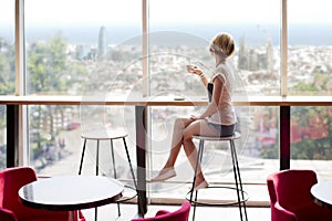 Cafe girl in Barcelona