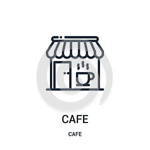 cafe icon vector from cafe collection. Thin line cafe outline icon vector illustration. Linear symbol