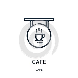 cafe icon vector from cafe collection. Thin line cafe outline icon vector illustration. Linear symbol