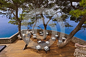 Cafe in Island Sveti Stefan - Montenegro