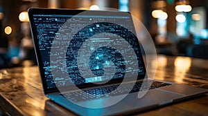 Cafe Laptop Coding Night Data Analysis