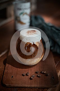 Cafe latte macchiato layered coffee photo