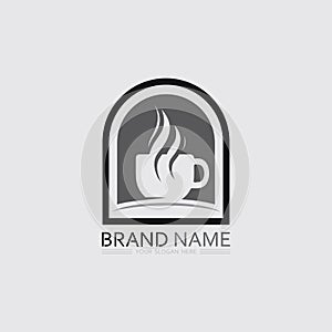 Cafe logo and Coffee logo design cafetarian hot drink