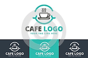 Cafe Logo Design Isolated on White Background