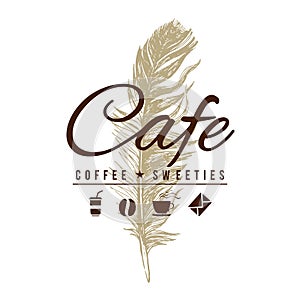 Cafe logo in vintage style