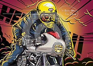 Flat tracker bikers ilustration
