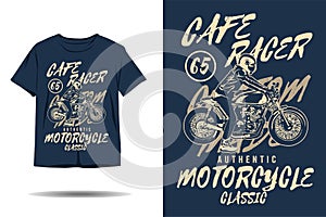 Cafe racer authentic motorcycle classic custom made silhouette t shirt design