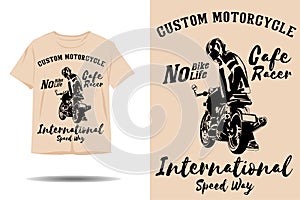 Cafe racer custom motorcycle silhouette t shirt design