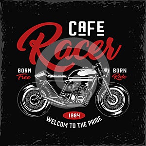 Cafe racer motorcycle label