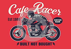 Cafe racer t-shirt design in vintage style