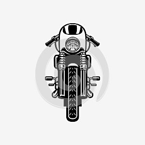Cafe Racer Vector Front View. Vector Art Illustration Isolated on White Background