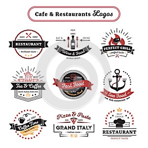 Cafe And Restaurant Logos Vintage Design