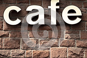 Cafe shop text on a grounge background