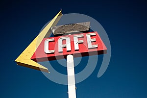 Cafe sign along historic Route 66