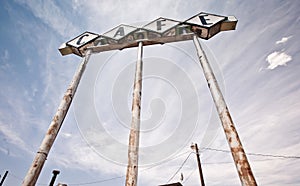 Cafe sign along historic Route 66 in Texas.