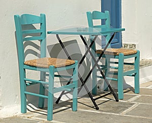 Cafe Table In Greek Island