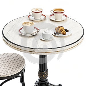 Cafe table isolated on transparent background