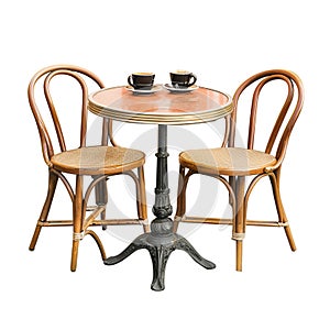 Cafe table isolated on transparent background