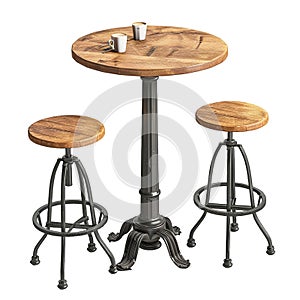 Cafe table isolated on transparent background