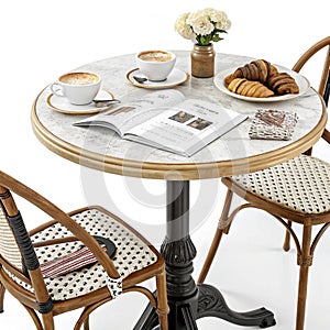 Cafe table isolated on transparent background