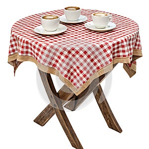 Cafe table isolated on transparent background