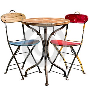 Cafe table isolated on transparent background